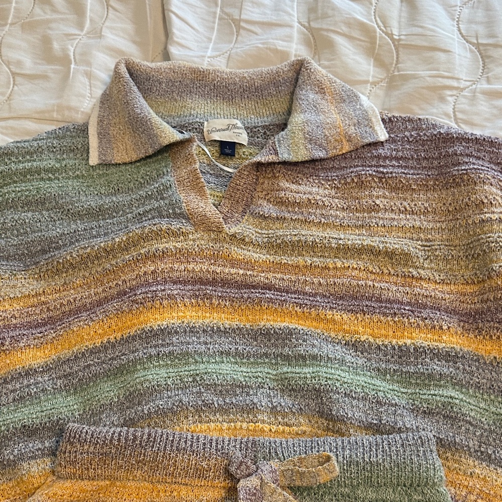 Universal Thread Multicolor Striped Sweater Set - image 3